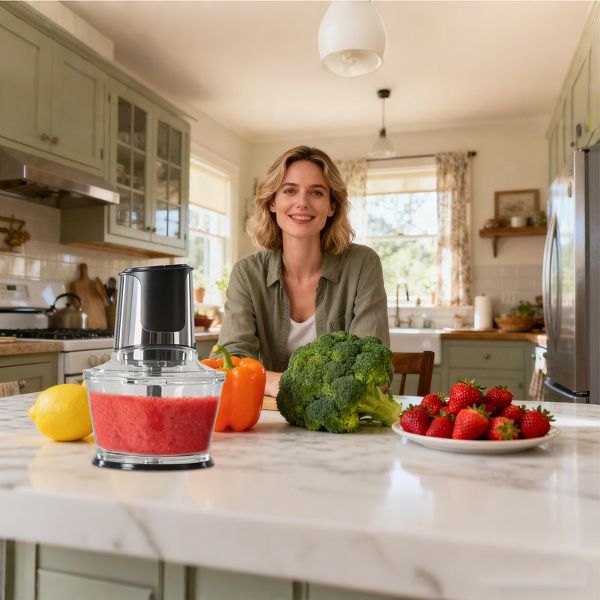 Electric Food Processor & Food Chopper with Dual Bowls, Meat Grinder & Vegetable Chopper