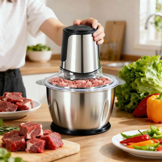 Electric Food Processor & Food Chopper with Dual Bowls, Meat Grinder & Vegetable Chopper