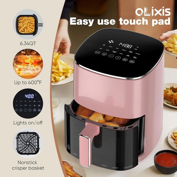 Air Fryer 6 Quart Capacity with Window Square Air Fryer 12-in-1 Air Fry