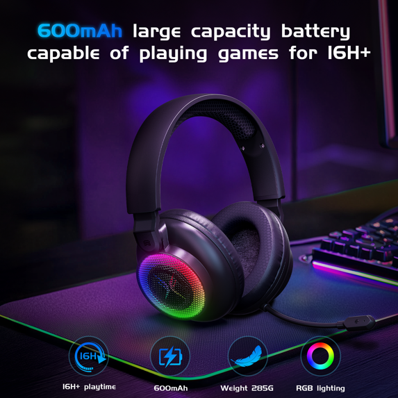 Gaming Headset with Mic Stereo Headphones for Pc PS5, Xbox | RGB Wired Over-Ear Noise Cancelling for Xbox Series X/S, PS4, Nintendo Switch, Computer, Laptop, Mac