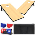 4×2 FT Regulation Cornhole Set, Foldable Solid Boards with 8 Bean Bags & Carry Bag, Stable Durable Bean Toss Game for Backyard Lawn Beach Outdoor Family Party