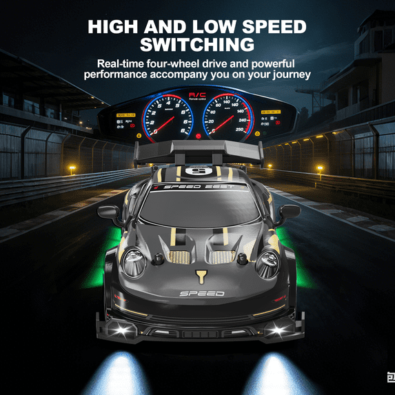 RC Drift Car, 1:24 4WD Remote Control Cars Vehicle with LED Light, 2.4GHz 20KM/H High Speed RC Cars for Adults Boys Girls