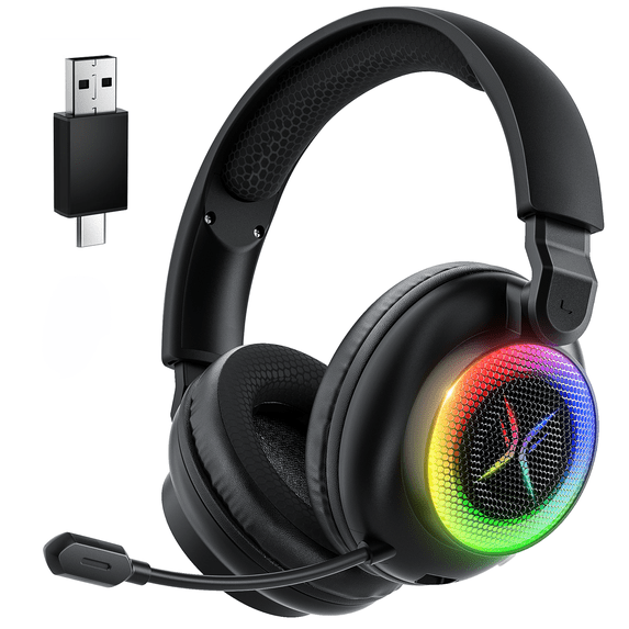 Gaming Headset with Mic Stereo Headphones for Pc PS5, Xbox | RGB Wired Over-Ear Noise Cancelling for Xbox Series X/S, PS4, Nintendo Switch, Computer, Laptop, Mac