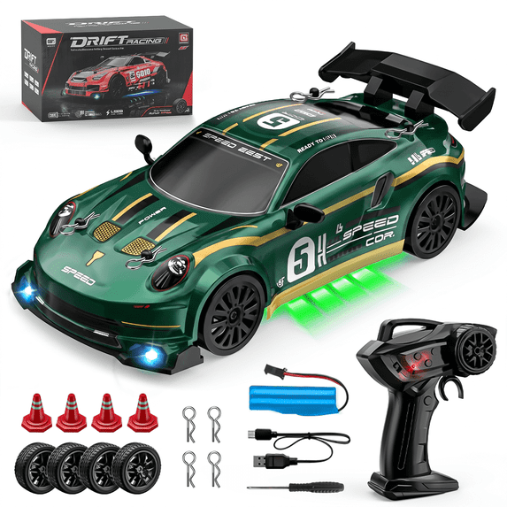 RC Drift Car, 1:24 4WD Remote Control Cars Vehicle with LED Light, 2.4GHz 20KM/H High Speed RC Cars for Adults Boys Girls