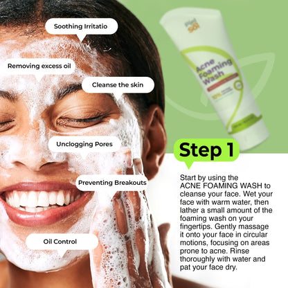 Piel del Sol Daily Care Set Acne Foaming Wash Cleanser and Alcohol-Free Facial Toner