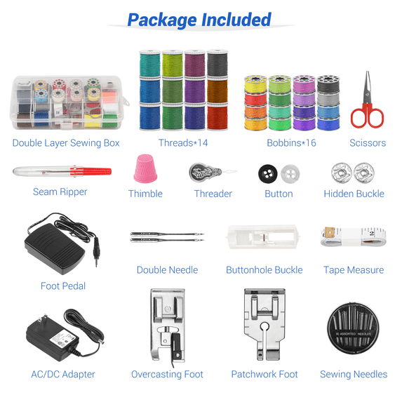 Small Handheld Sewing Machine, Portable Mini Sewing Machine for Hemming with 2 Speed Modes