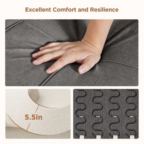 34 Inch 3-in-1 Convertible Sleeper Sofa, Adjustable Backrest Pull Out Sofa Bed for Living Room, Apartment, Office, Dark Gray