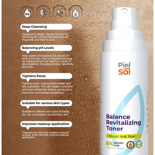 Piel del Sol Daily Care Set Acne Foaming Wash Cleanser and Alcohol-Free Facial Toner