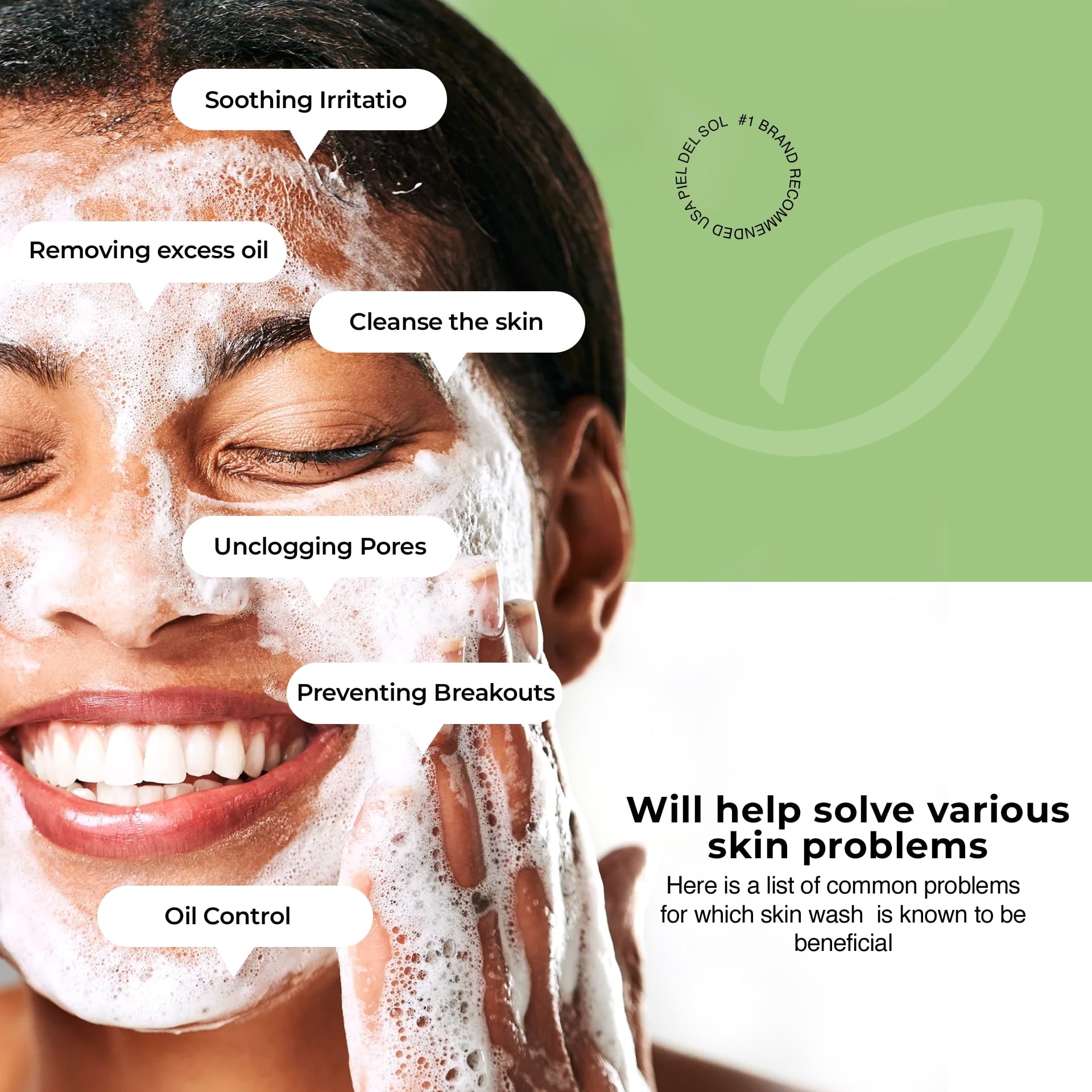 Acne Foaming Wash Cleanser, Benzoyl Peroxide Acne Treatment for Face, Body, pH Balancing - Fragrance-Free Foam Face Wash Moisturizer with Licorice Root, Vitamin E, Antioxidants 250ml.