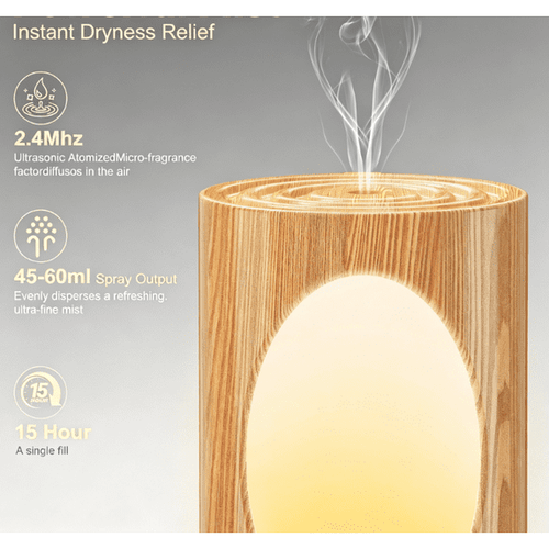3-IN-1 Ultrasonic Cool Mist Humidifier, Portable USB Essential Oil Diffuser with Tree Hole Night Light
